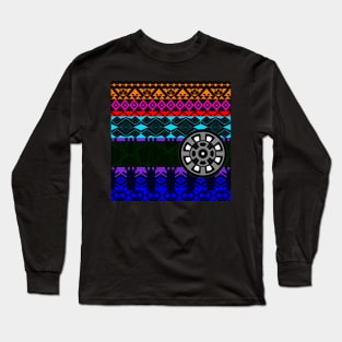 magical pattern of totonac culture in mexican ecopop layer design Long Sleeve T-Shirt